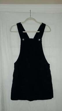 BDG Urban Outfitters Black Corduroy Pinafore Overall Dress XS